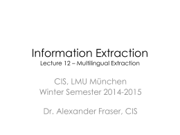 Multilingual Extraction - uni