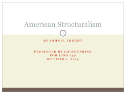 American Structuralism - University of South Carolina