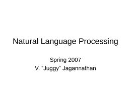 Natural Language Processing - WVU Lane Department of