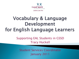 Vocabulary & Language Development for English …