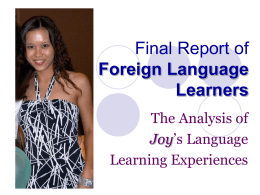 Final Project of Foreign Language Learners