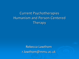 Current Psychotherapies Person