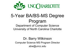 Program Description The Computer Science Department …