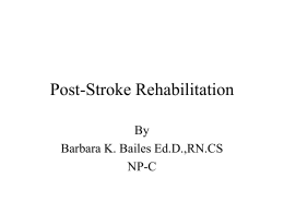 Post-Stroke Rehabilitation