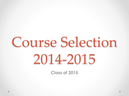 Course Selection 2013-2014