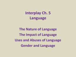 INTERPLAY Ch.5 Language - D RAY Communication Studies
