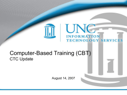 Computer-Based Training Update