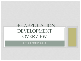 DB2 Application Development overview