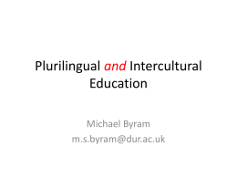 Plurilingual and Intercultural Education - Home