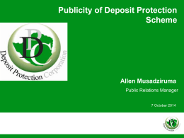 Publicity of Deposit Protection Scheme