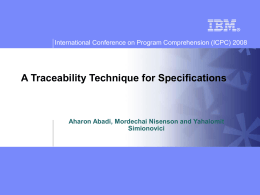 A Comparison of Traceability Techniques for Specifications