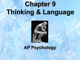 Chapter 9 Thinking & Language