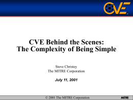 ISSA CVE Talk - Basic Slides