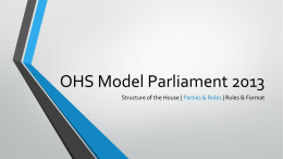 OHS Model Parliament 2013