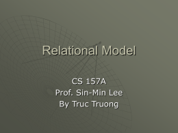 Relational Model - SJSU Computer Science Department