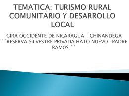 TEMATICA: TURISMO RURAL COMUNITARIO Y …