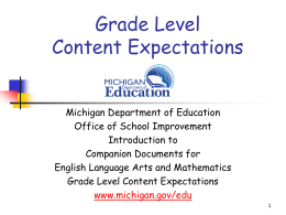 Assessing Michigan’s Grade 3
