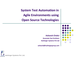 Test Automation with Open Source Technologies
