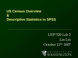 US Census Overview Descriptive Statistics in SPSS