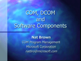 COM, DCOM and Software Components
