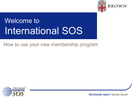 Using Your International SOS Program