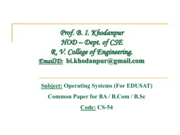 Operating Systems - DCE Karnataka HOME