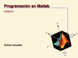 Programming in Matlab