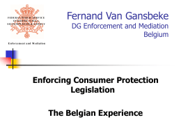 Fernand Van Gansbeke, Director DG Enforcement and …