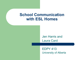 School Communication with ESL Homes