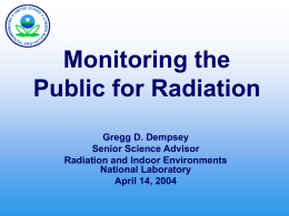 Monitoring the Public for Radiation
