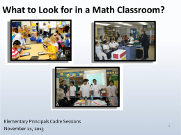 What to Look for in a Math Classroom