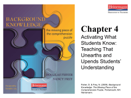 Chapter 4: Activating What Students Know: Teaching …