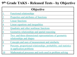 9 th Grade TAKS - Released Tests