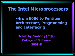 The Intel Microprocessors -