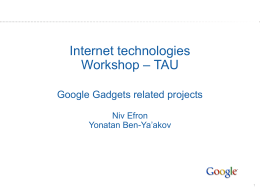 TAU Google Gadgets talk