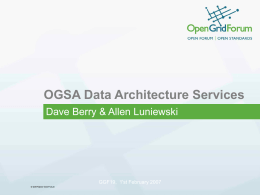 The OGSA Data Architecture