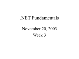 .NET Fundamentals