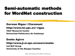 Semi-automatic methods for WordNet Construction