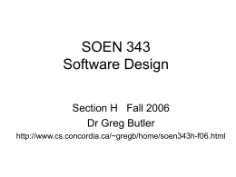COMP 6471 Software Design Methodologies