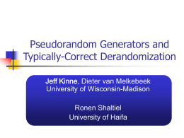 Pseudorandom Generators and Typically