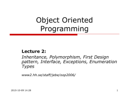Object Oriented Programming LP3 2004