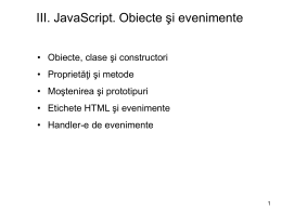 Javascript. Obiecte si evenimente