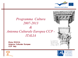 Programma Cultura 2007-2013: obiettivi e settori