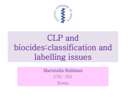 CLP and biocides:classification and labelling issues