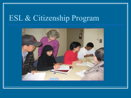 ESL & Citizenship Program