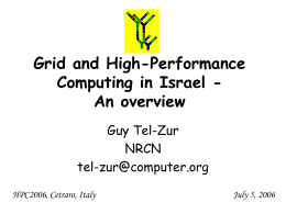 Grid and High-Performance Computing in Israel