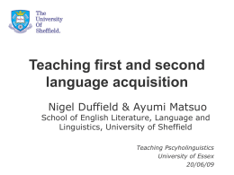 Teaching first and second language acquisition