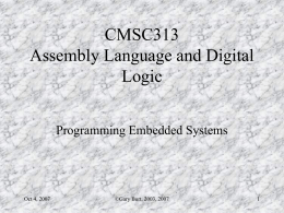 CMSC491? Programming Embedded Systems