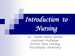 Introduction to Nursing - Philadelphia University