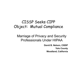 CISSP Seeks CIPP Object Mutual Compliance
